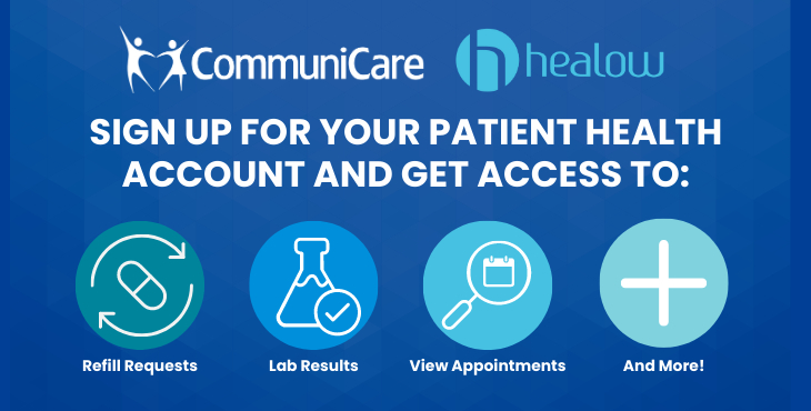 Sign up for your patient health account with Healow, and get access to prescription refill requests, lab results, view appointments, and more!