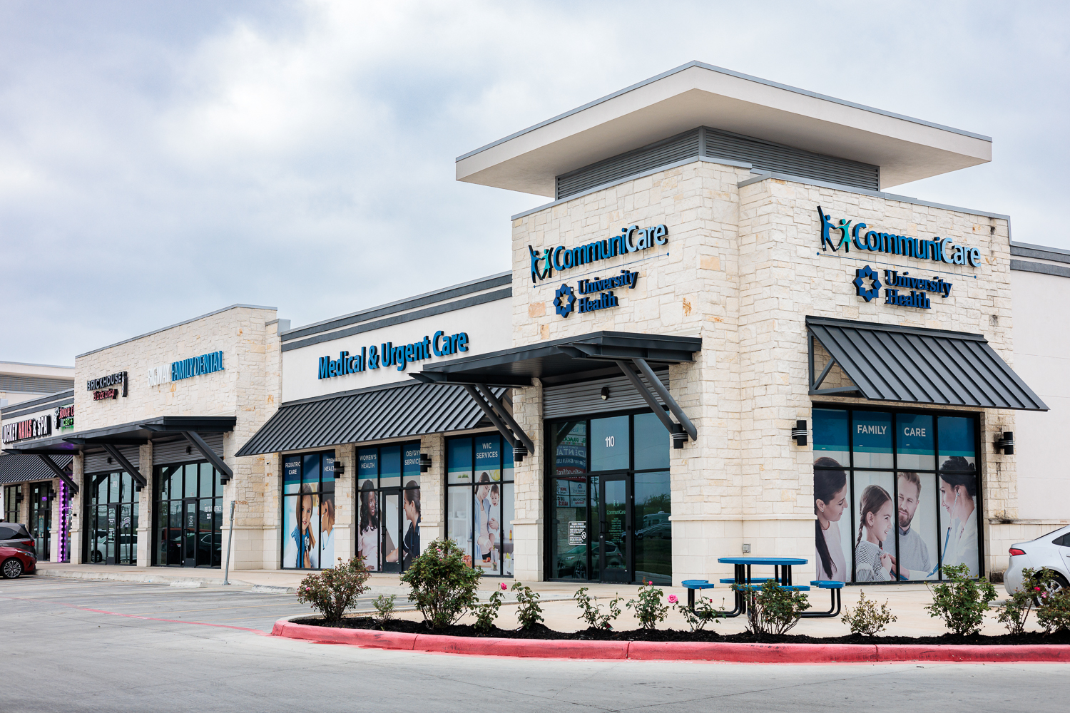 Exterior photo of the CommuniCare Lucky Ranch Campus clinic in San Antonio, TX. Photo credit: Matt Gomez.